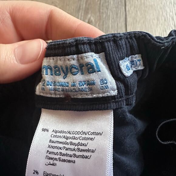 Mayoral Baby Blue Cotton Trousers - 12 Months - Picture 3 of 5